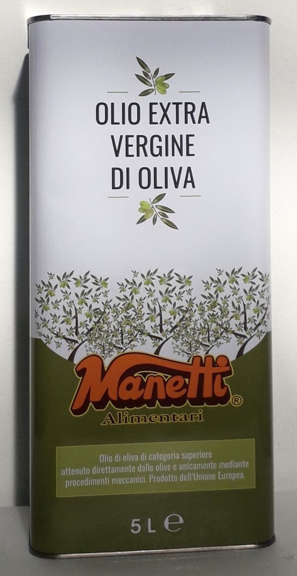 Olio Extra Vergine Di Oliva EU Lt.5, Manetti. Confezione: Lt.5.